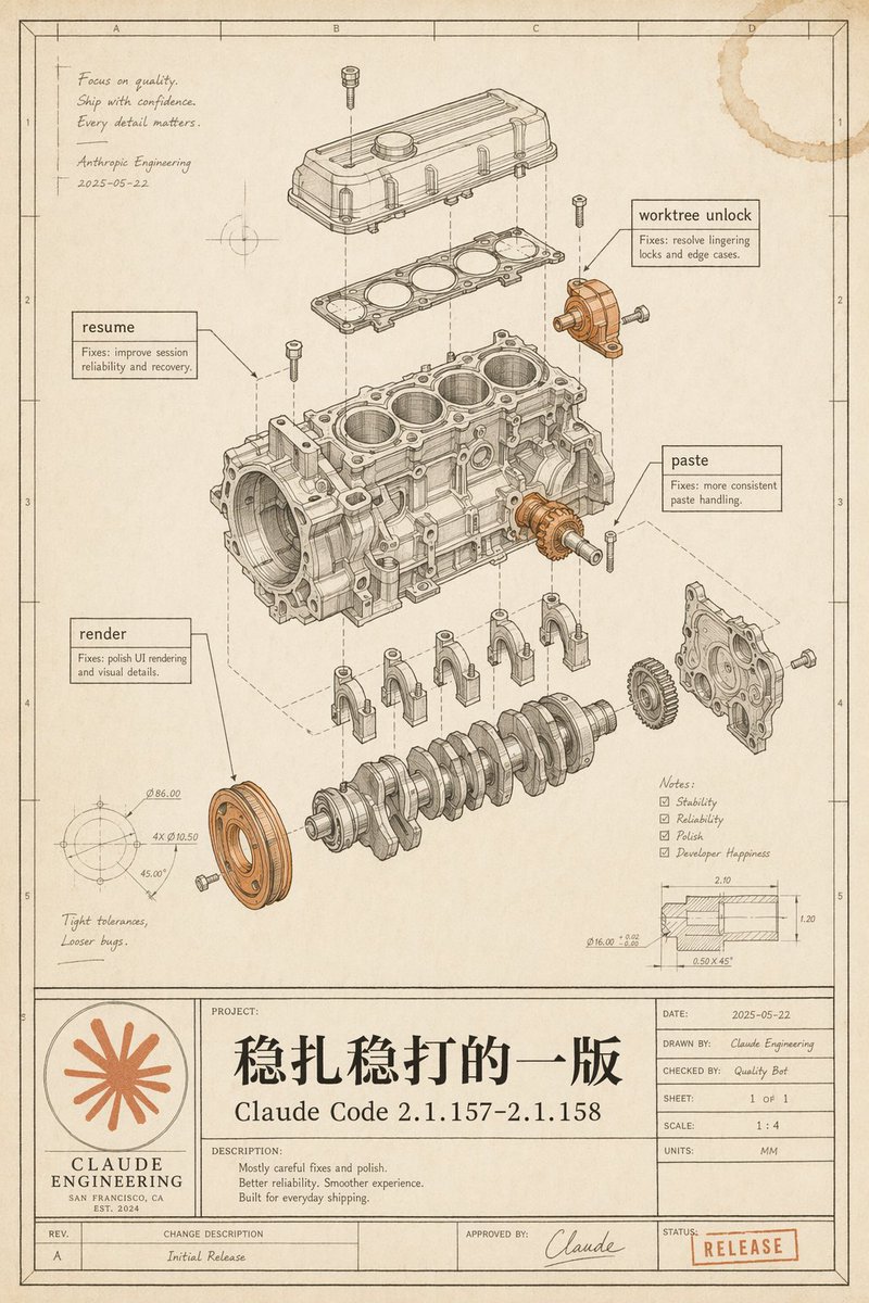 Vintage Claude Code Release Blueprint AI image template preview
