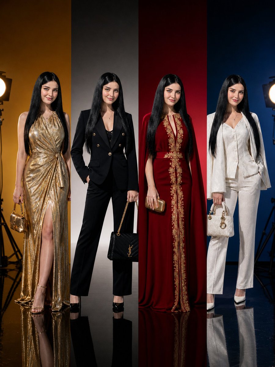 4-Panel Luxury Fashion Poster AI image template preview
