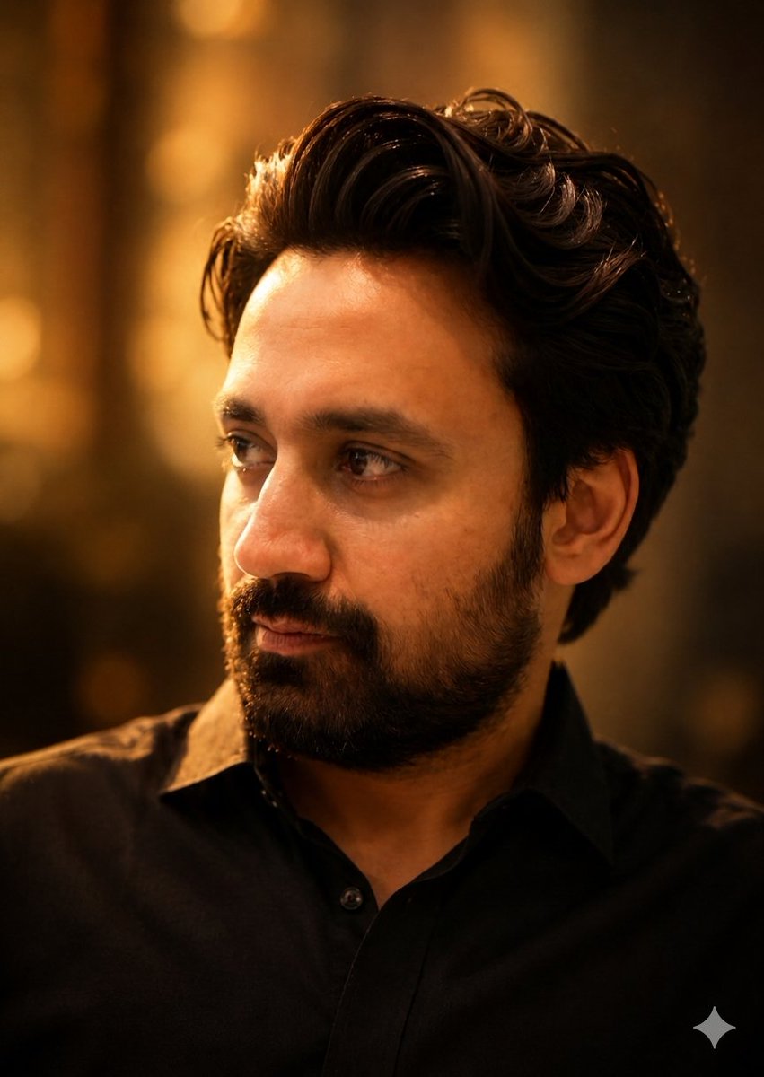 Golden Hour Contemplative Portrait AI image template preview