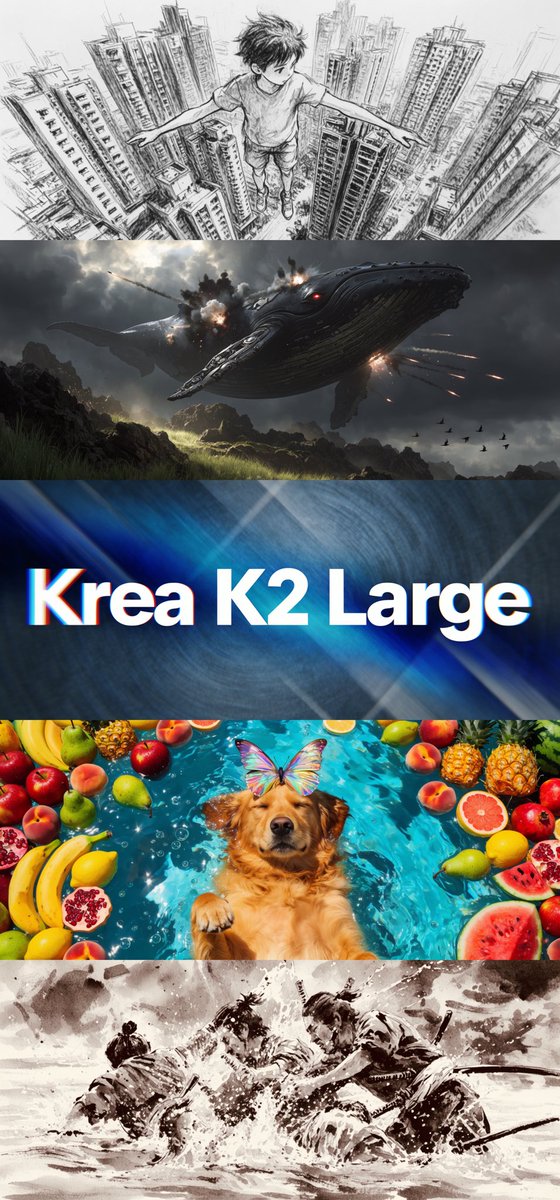 Krea K2 Large Five-Panel Showcase AI image template preview