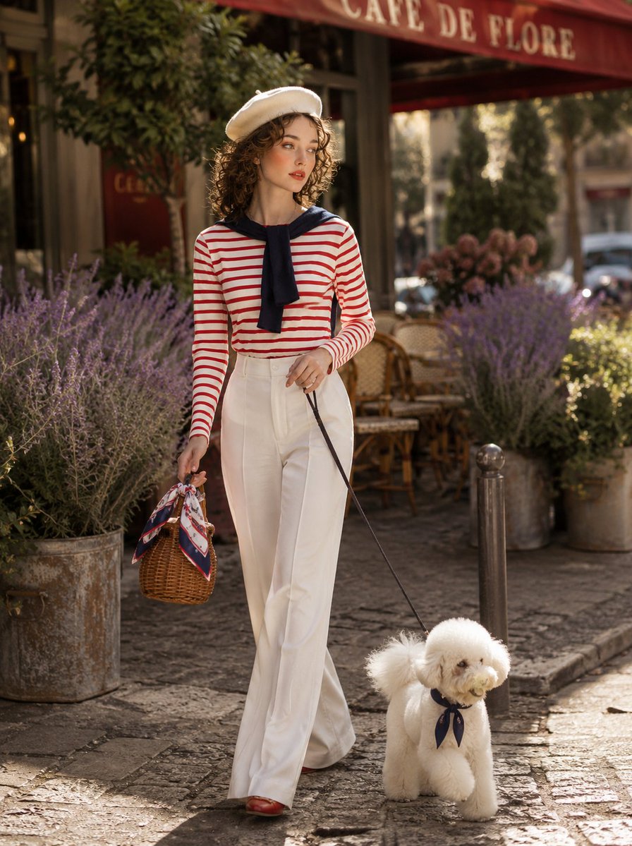 Parisian Café Lifestyle Photography AI image template preview