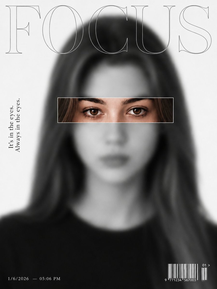 Ultra-Minimalist Magazine Cover Portrait AI image template preview