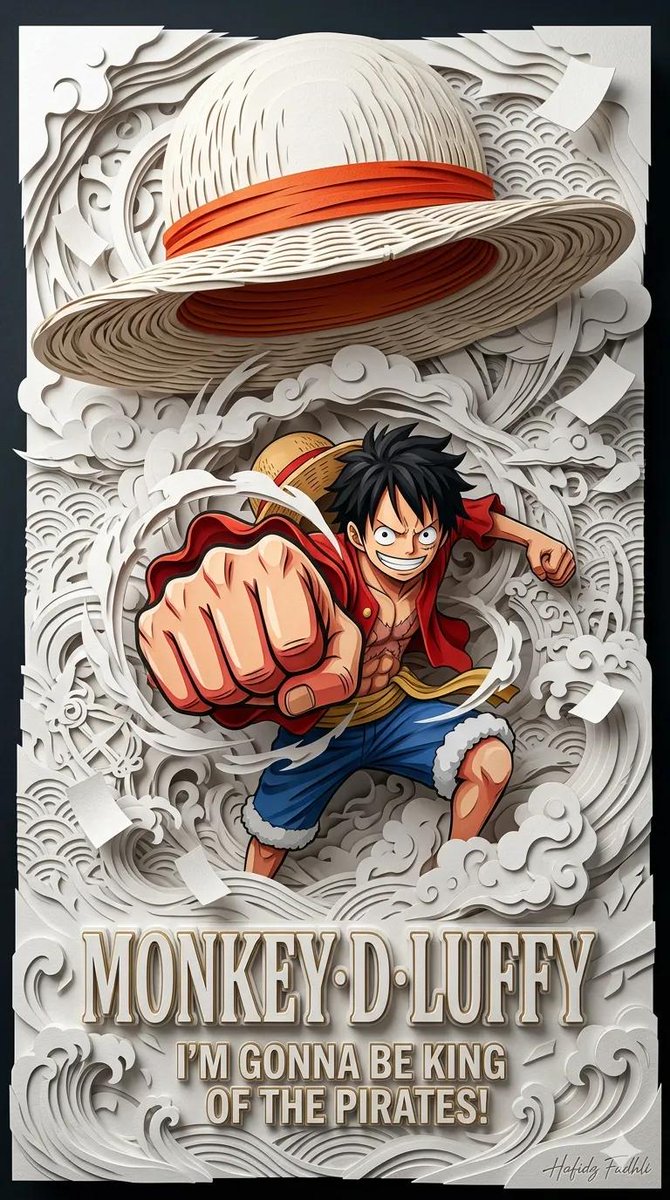 3D Papercraft Anime Poster AI image template preview
