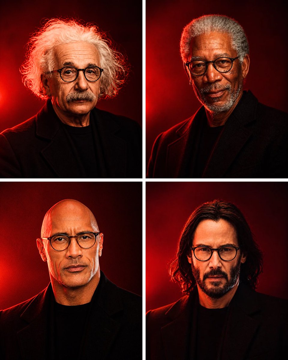 Anonymous Legends in Red Grid AI image template preview