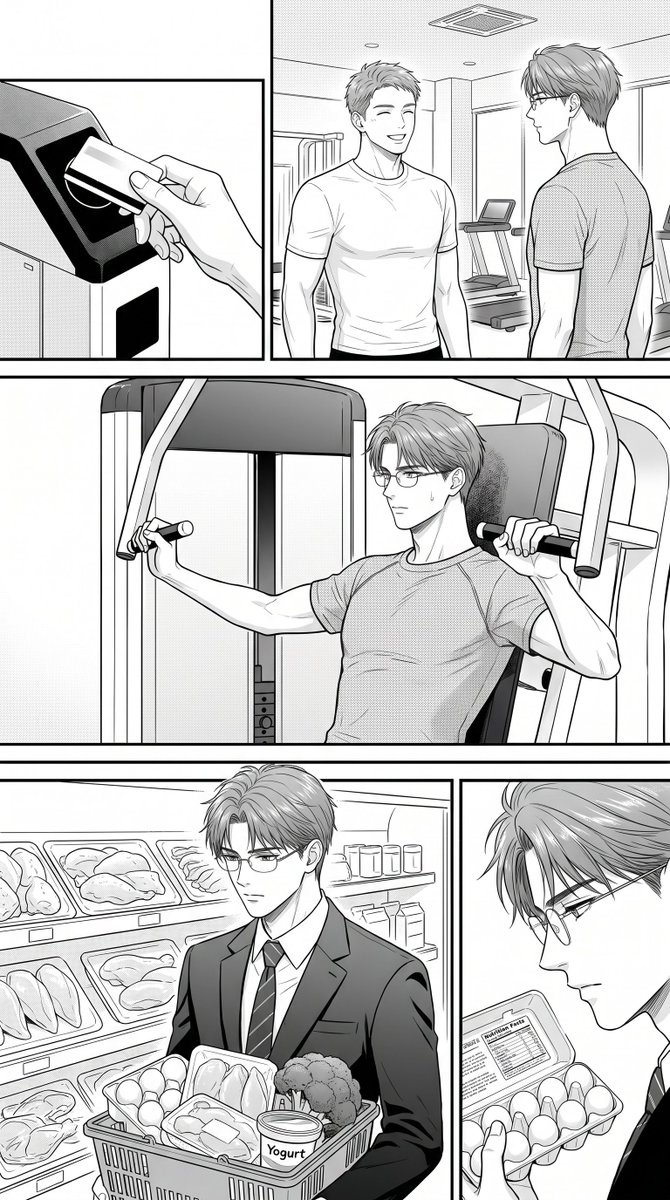 Anonymous Fitness Manga Page AI image template preview