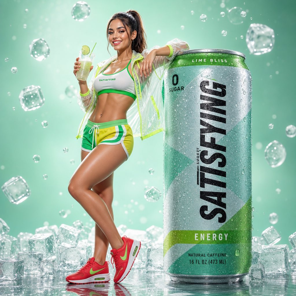 Energy Drink Advertising Campaign AI image template preview