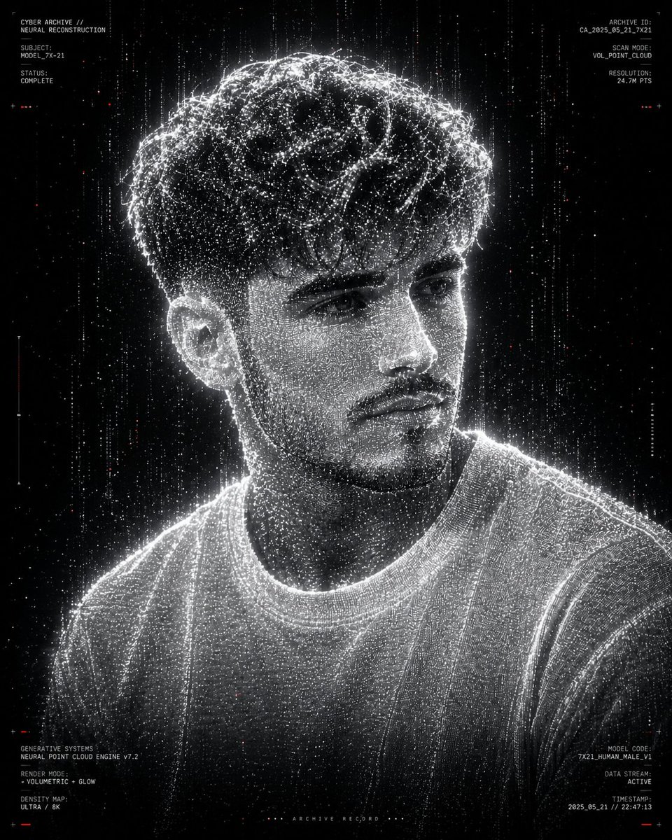 Futuristic Point Cloud Portrait example 2