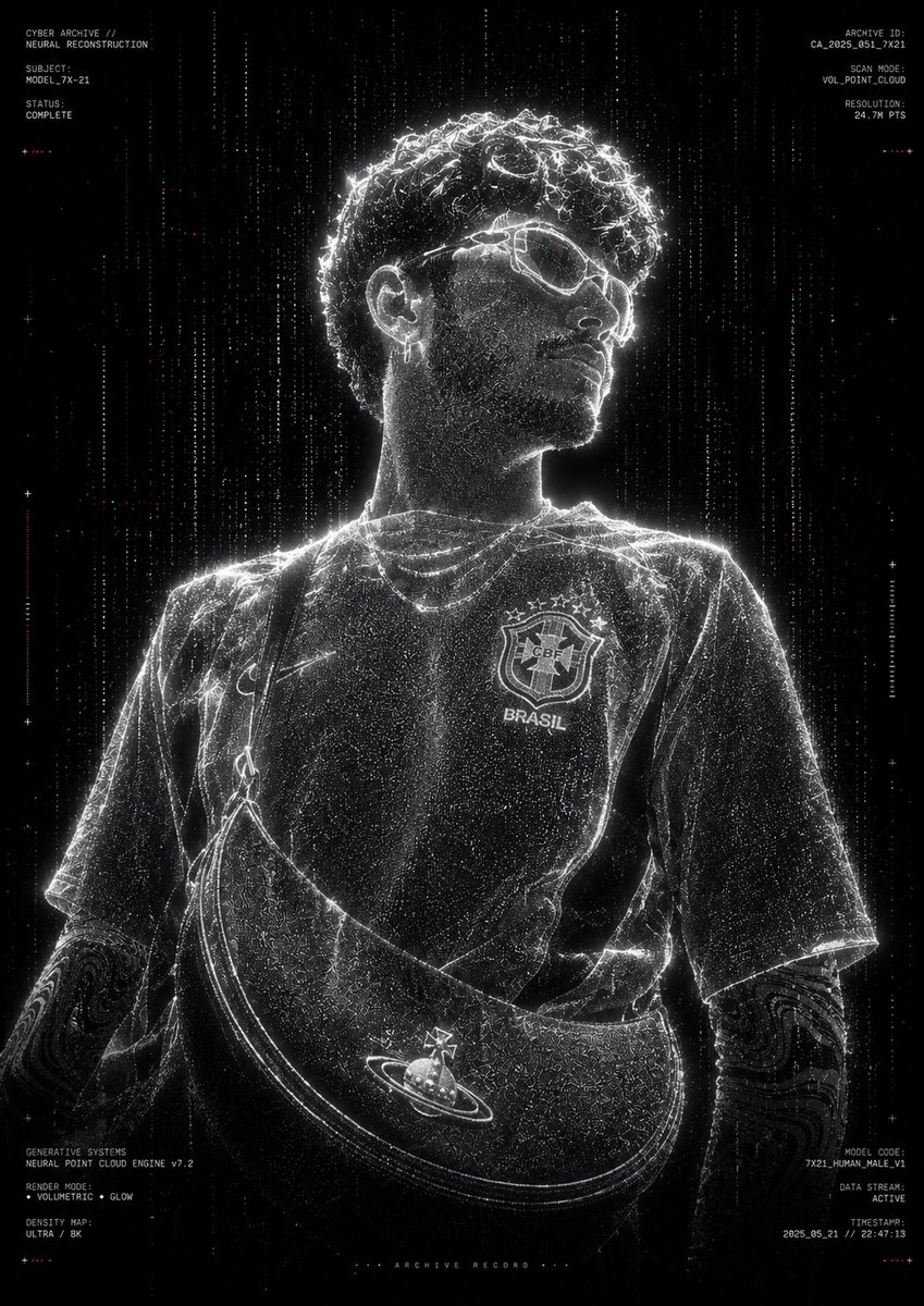 Futuristic Point Cloud Portrait AI image template preview