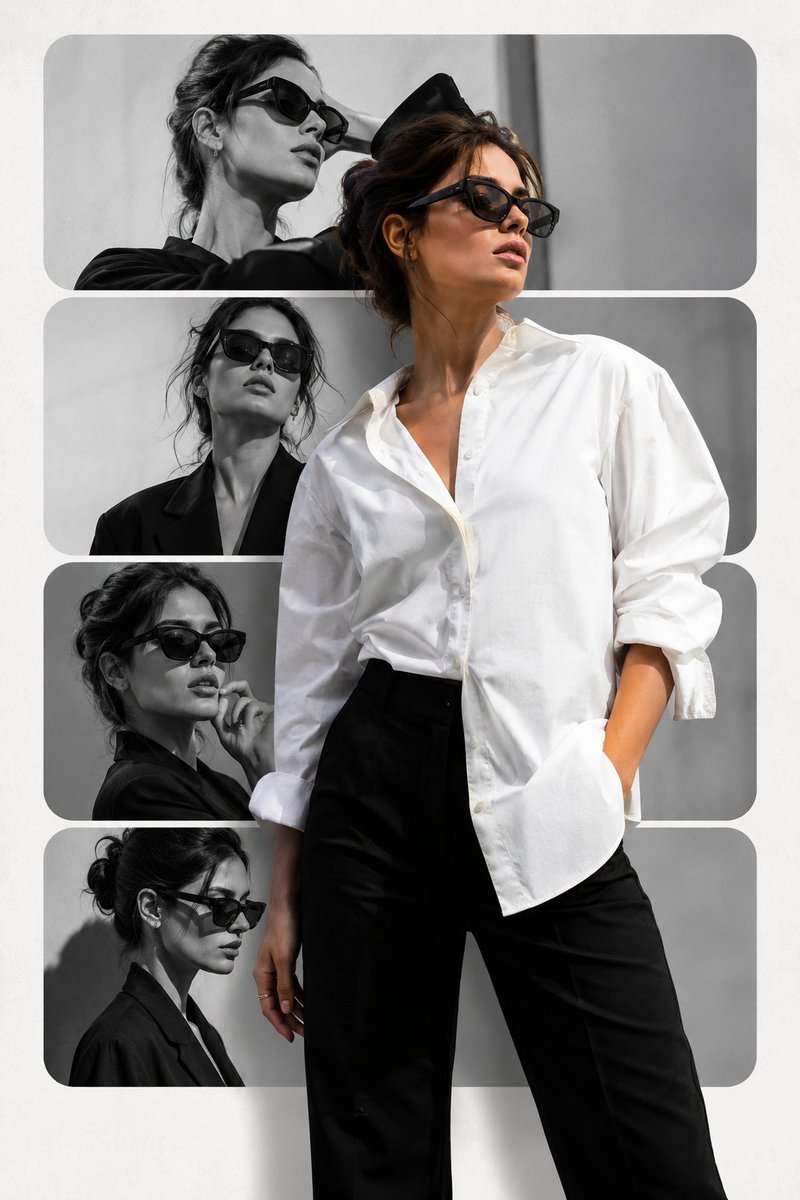 Minimalist Editorial Fashion Collage AI image template preview