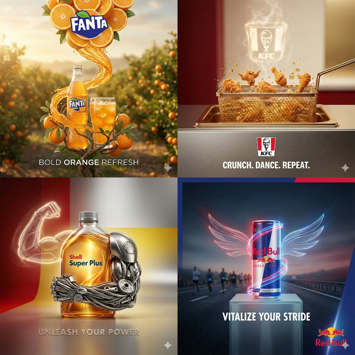 Surreal Advertising Concept Grid AI image template preview
