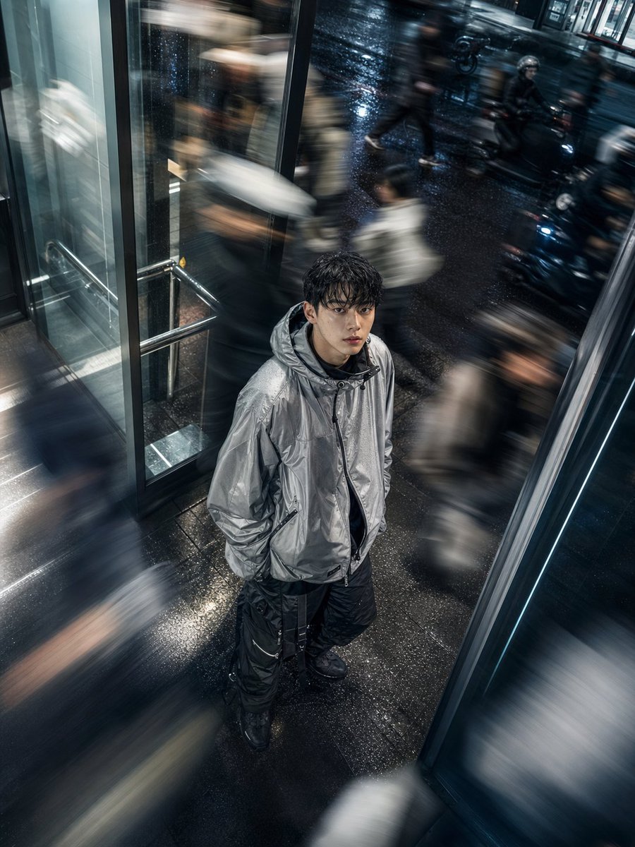 Korean High Fashion Street Portrait AI image template preview