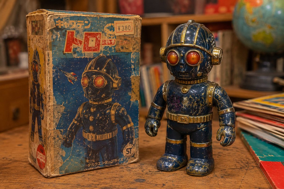 Vintage 1970s Japanese Soft Vinyl Toy AI image template preview