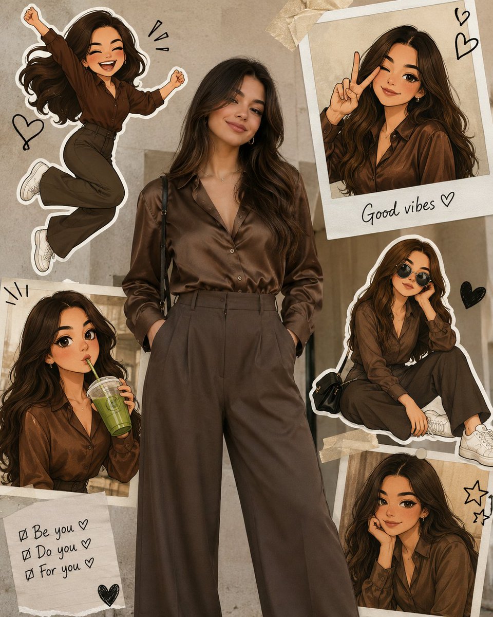 Collage Style Cartoon Portrait AI image template preview