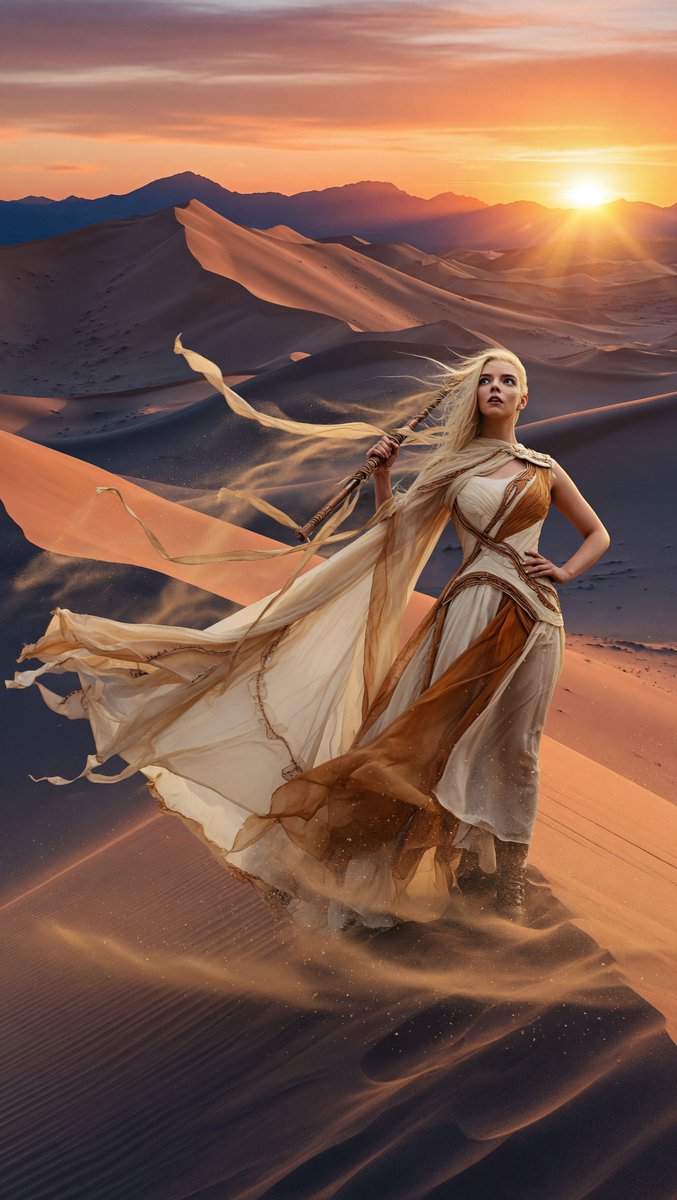 Epic Desert Couture Heroine AI image template preview