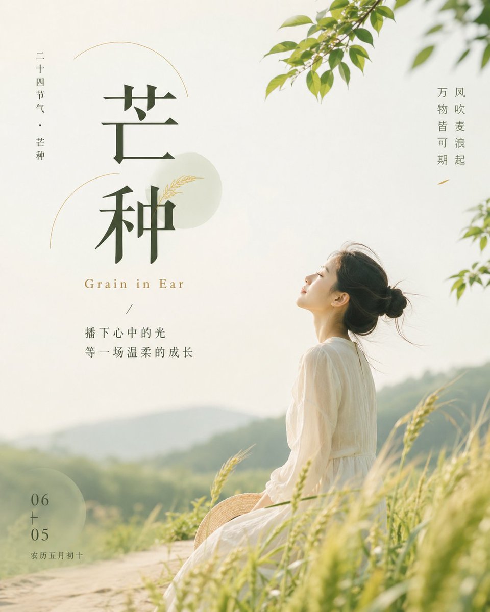 Grain in Ear Seasonal Poster AI image template preview