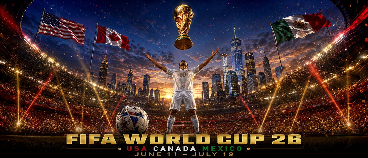 Cinematic World Cup 26 Stadium Poster AI image template preview