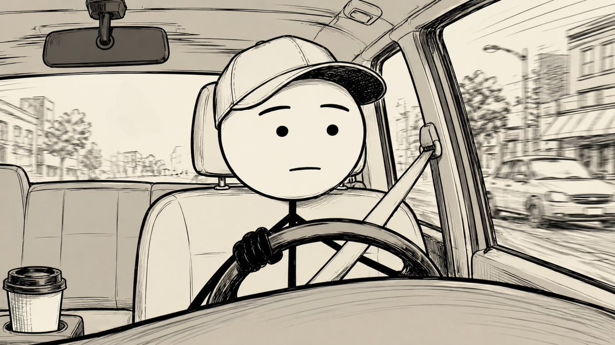 Stick Figure Driver Sketch AI image template preview