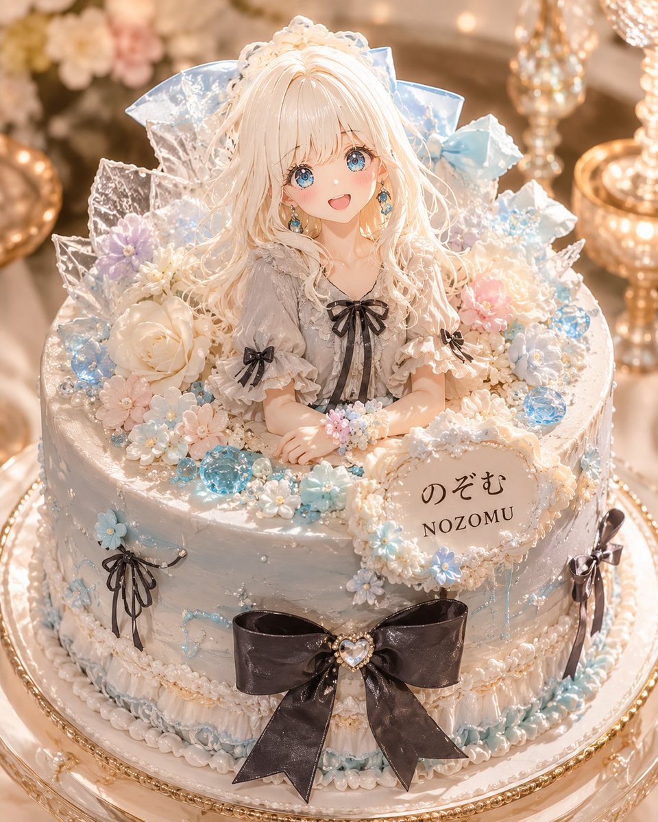 Luxury Character-Themed Whole Cake AI image template preview