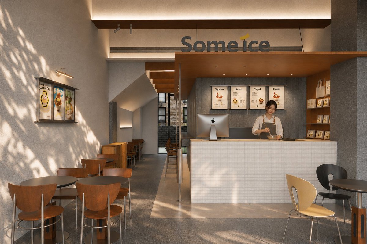 Modern Some Ice Cream Shop Interior AI image template preview