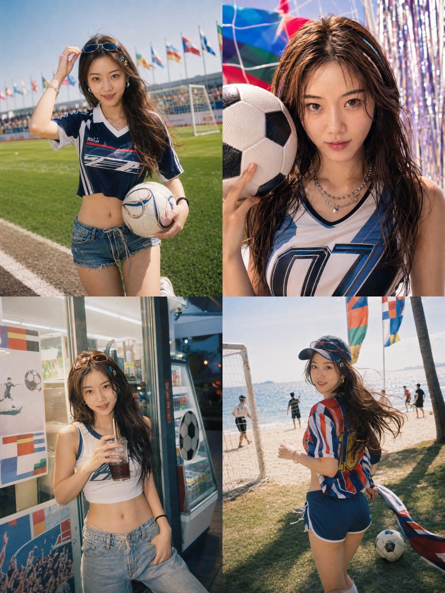 Detailed Summer World Cup Kpop Portrait Series AI image template preview
