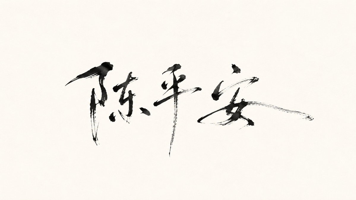 Minimalist Oriental Ink Signature Design AI image template preview