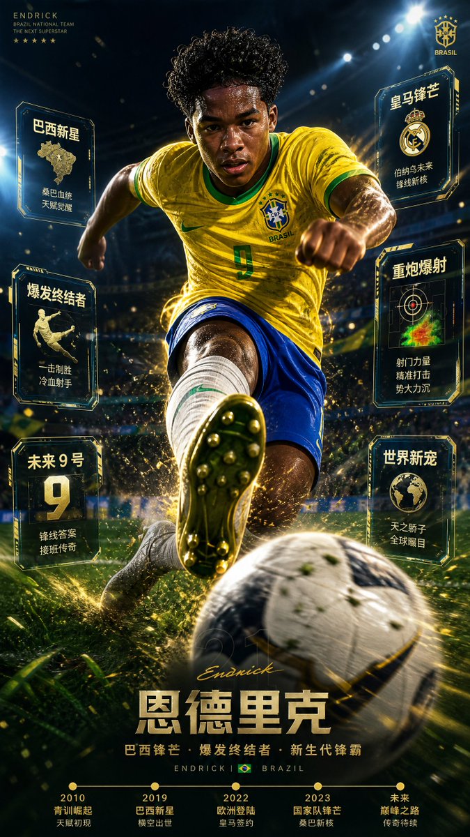 Football Superstar Breakout Profile Poster AI image template preview