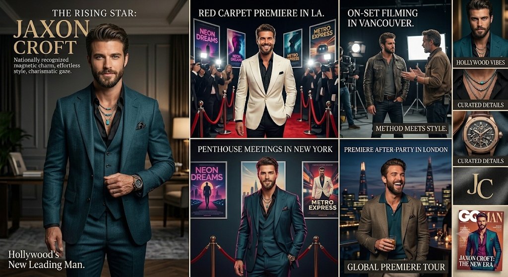 Hollywood Star Editorial Collage AI image template preview