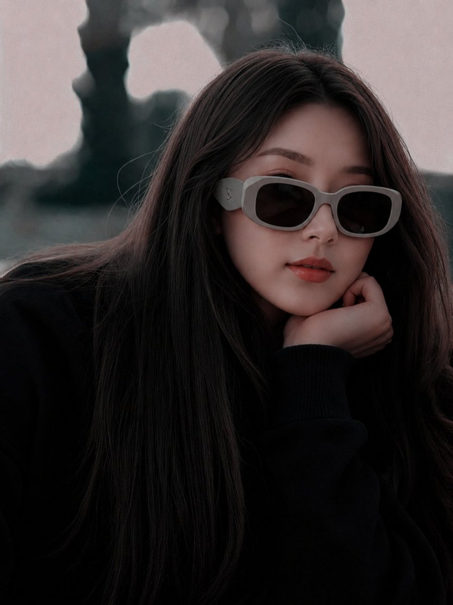 East Asian Fashion Sunglasses Portrait AI image template preview