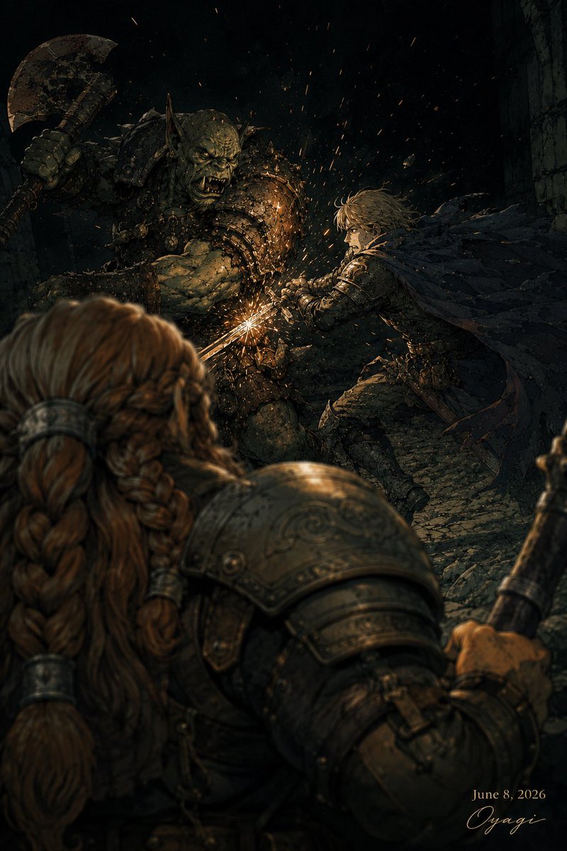 Dark Fantasy Orc Battle AI image template preview