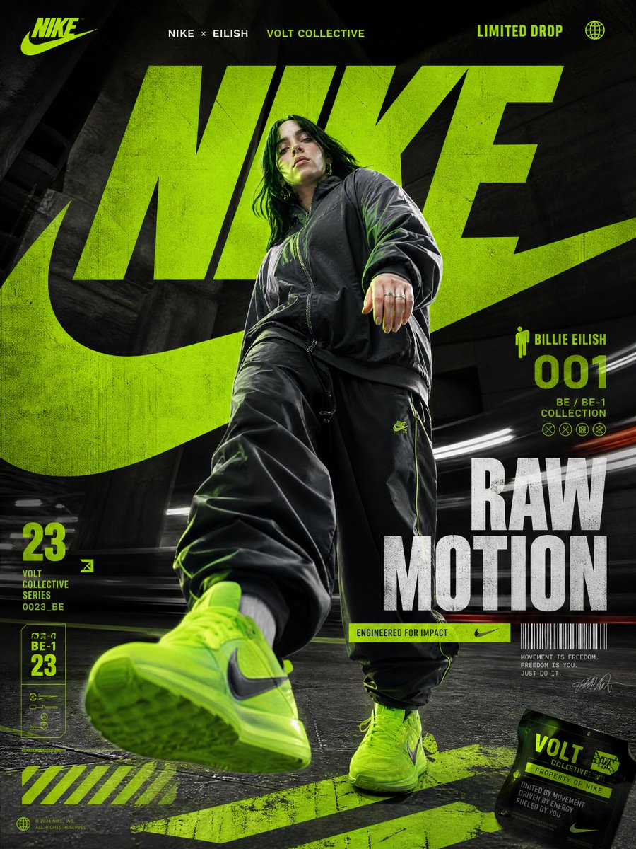 Nike Raw Motion Streetwear Poster AI image template preview
