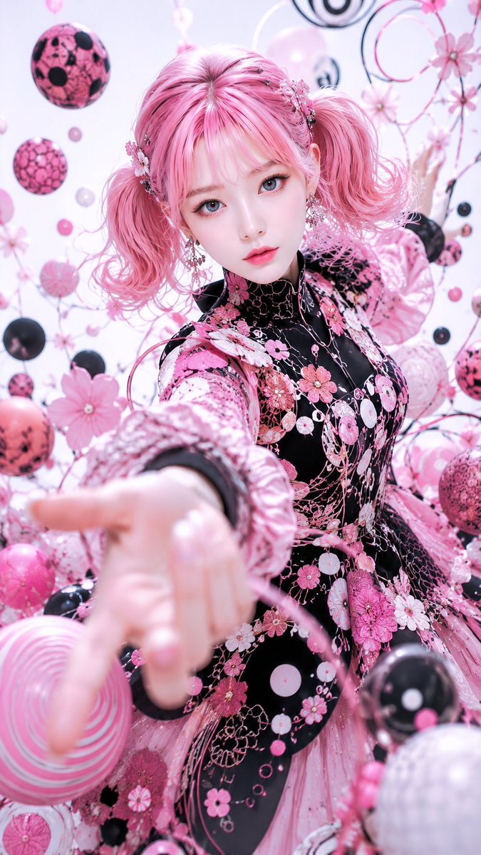 Pink Gothic Floral Fantasy Portrait example 4