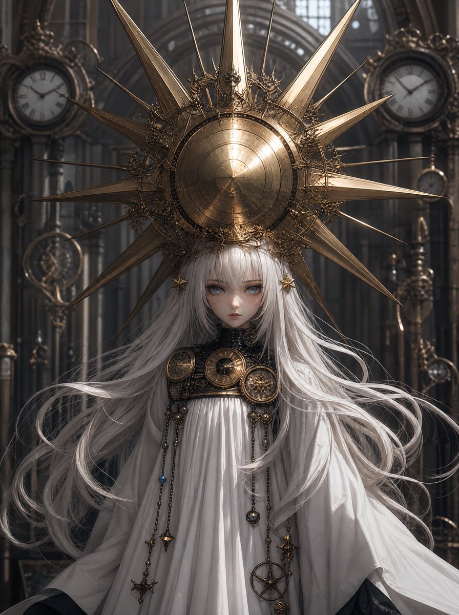 Steampunk Sun Crown Priestess AI image template preview