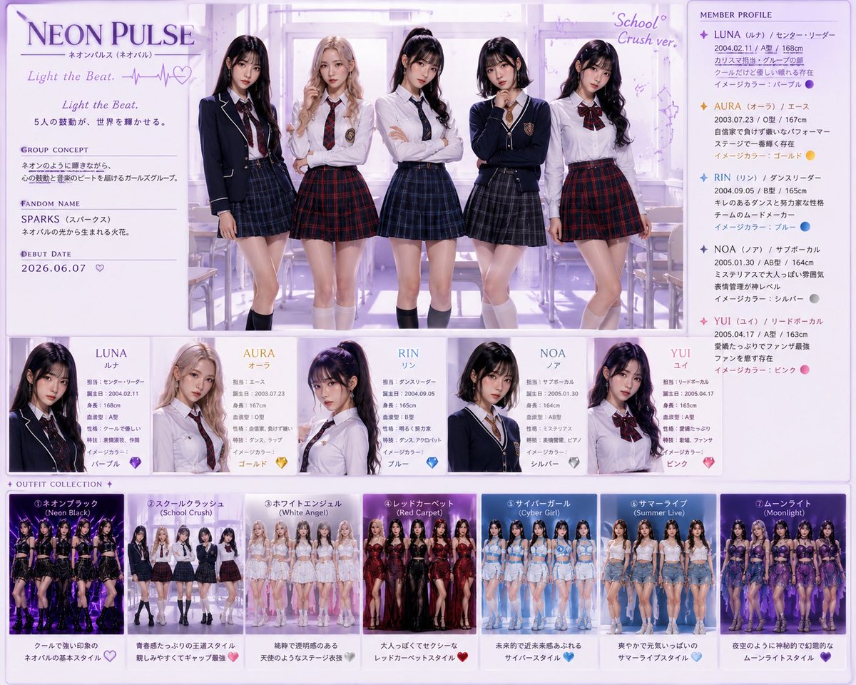 Neon Pulse Idol Profile Poster AI image template preview