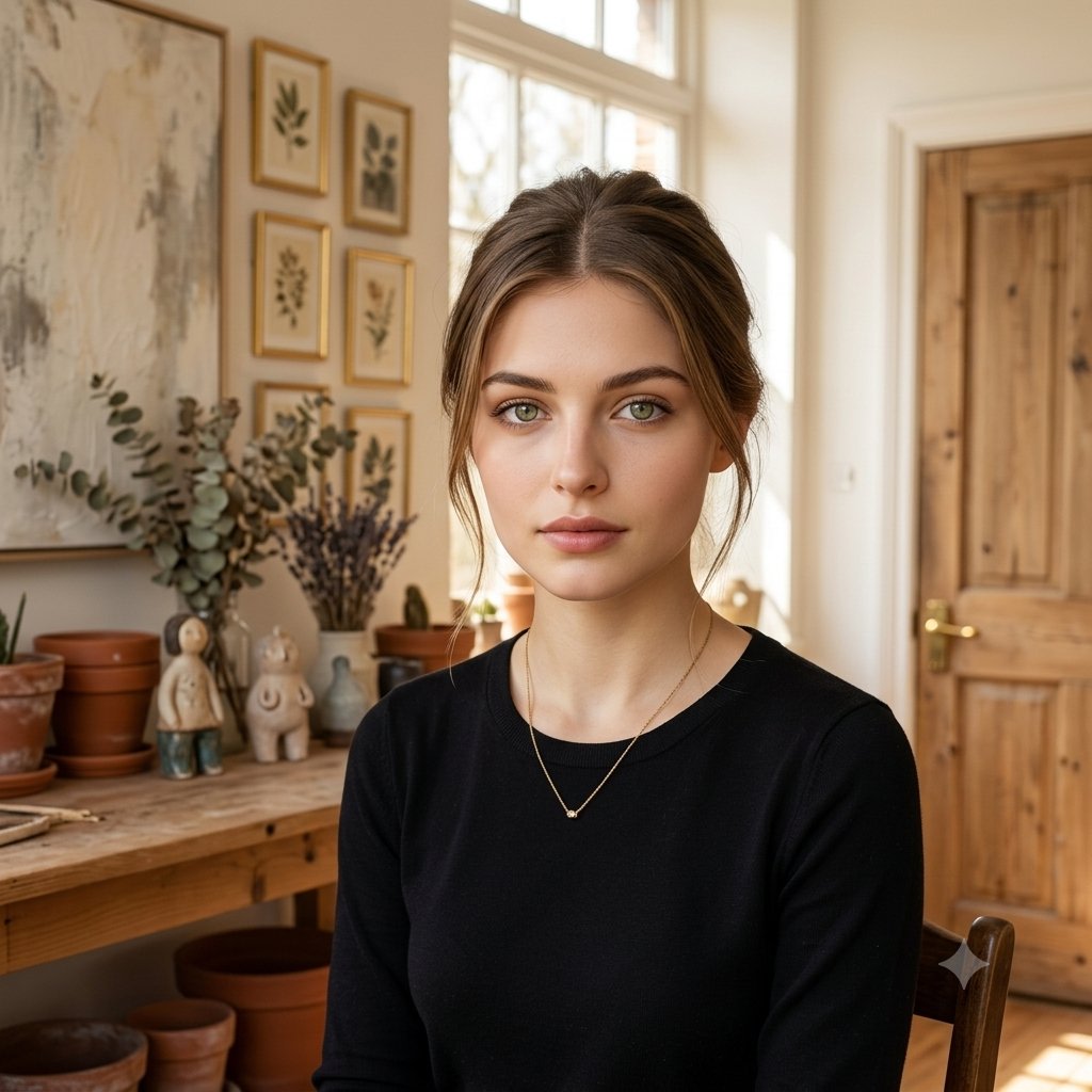 Elegant Serenity Lifestyle Portrait AI image template preview