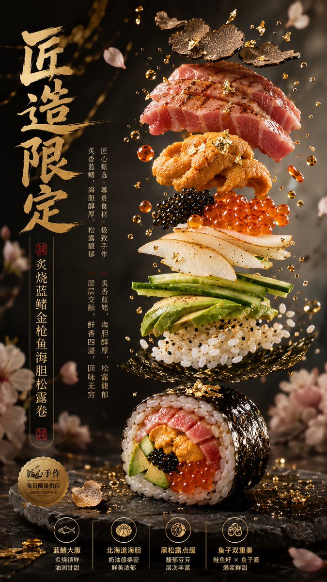 High-end Chinese Food Poster AI image template preview