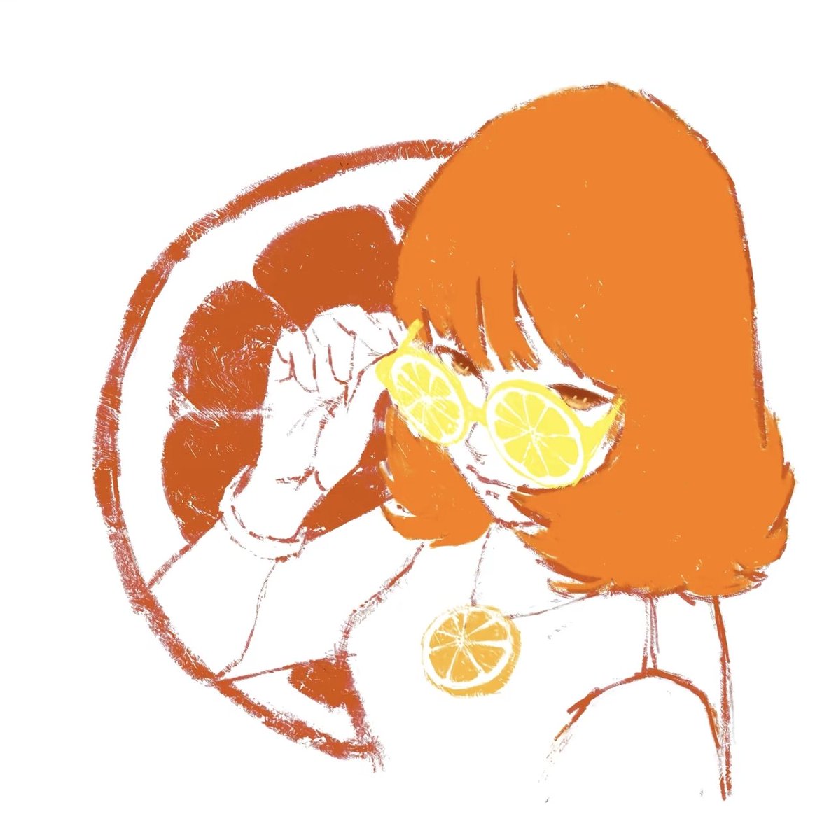 Citrus Crayon Fashion Portrait AI image template preview
