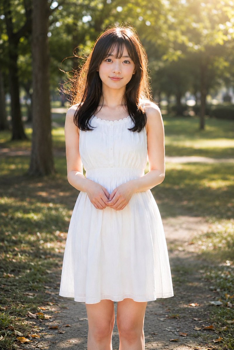 Golden Hour Backlit Park Portrait AI image template preview