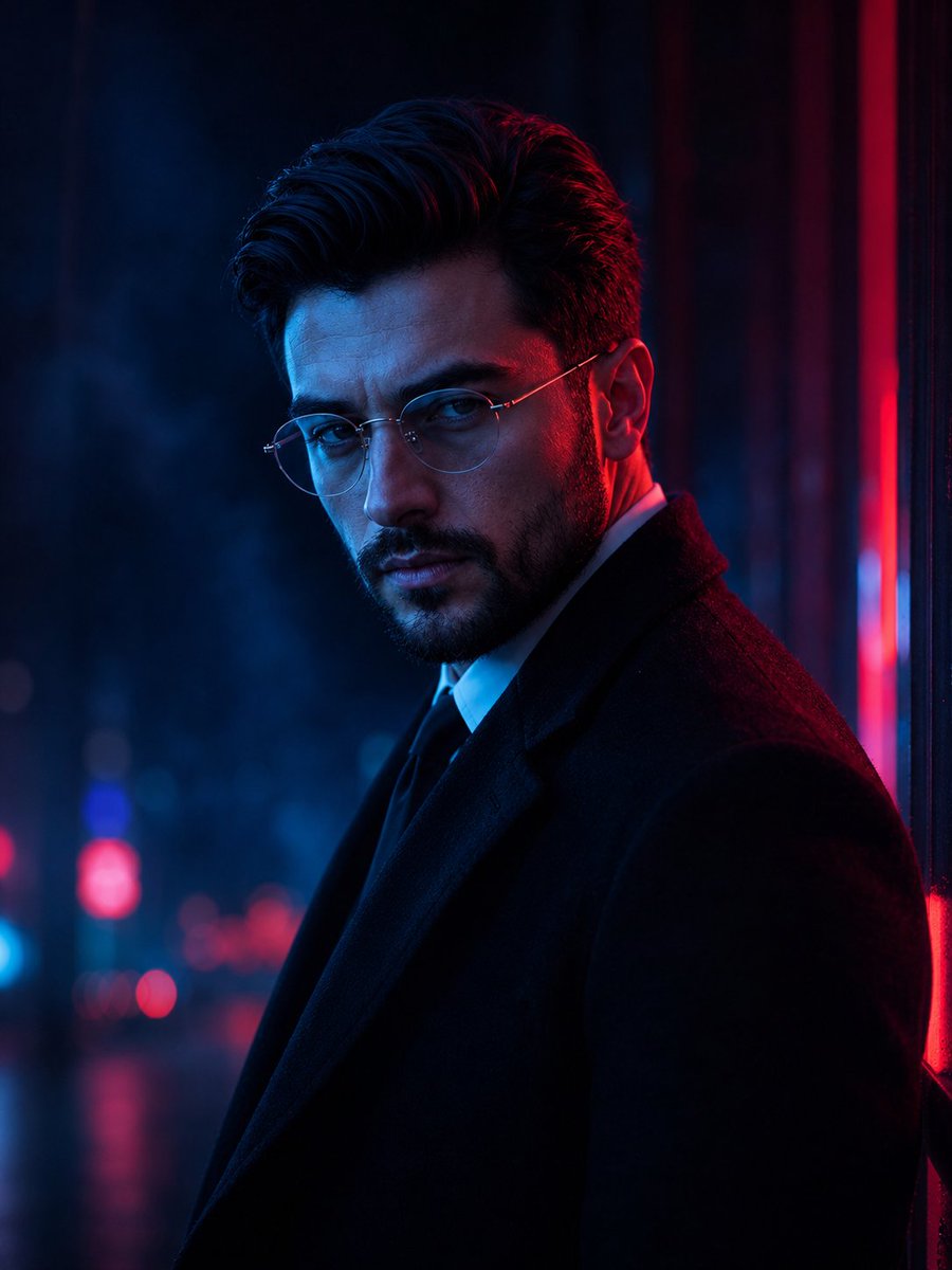 Elite Masculine Fashion Portrait AI image template preview