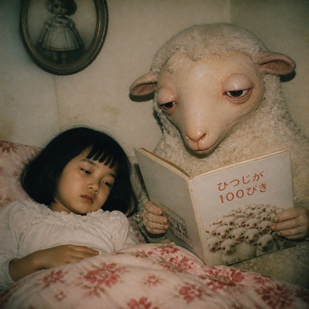 Surreal Sheep Bedtime Story AI image template preview