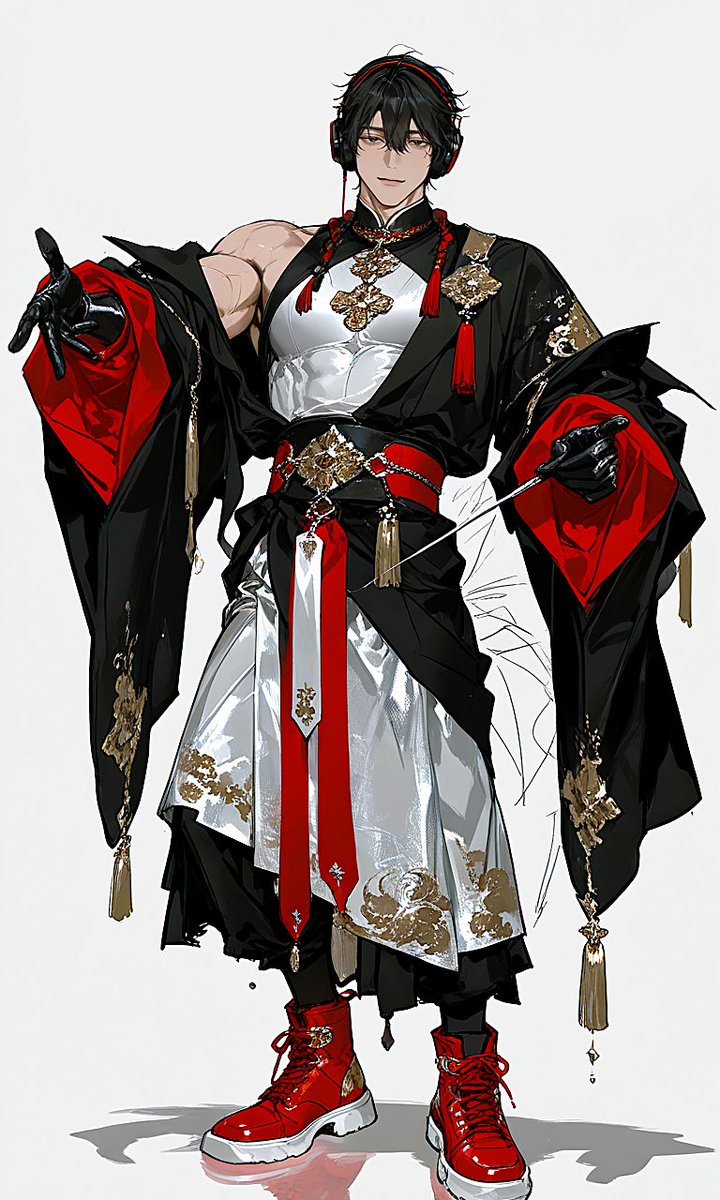 Japanese-Western Fusion Fashion Model AI image template preview