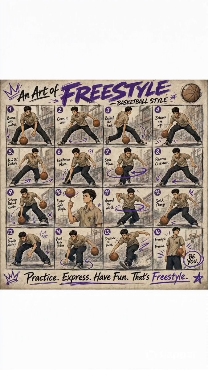Animated Basketball Freestyle Poster AI template preview