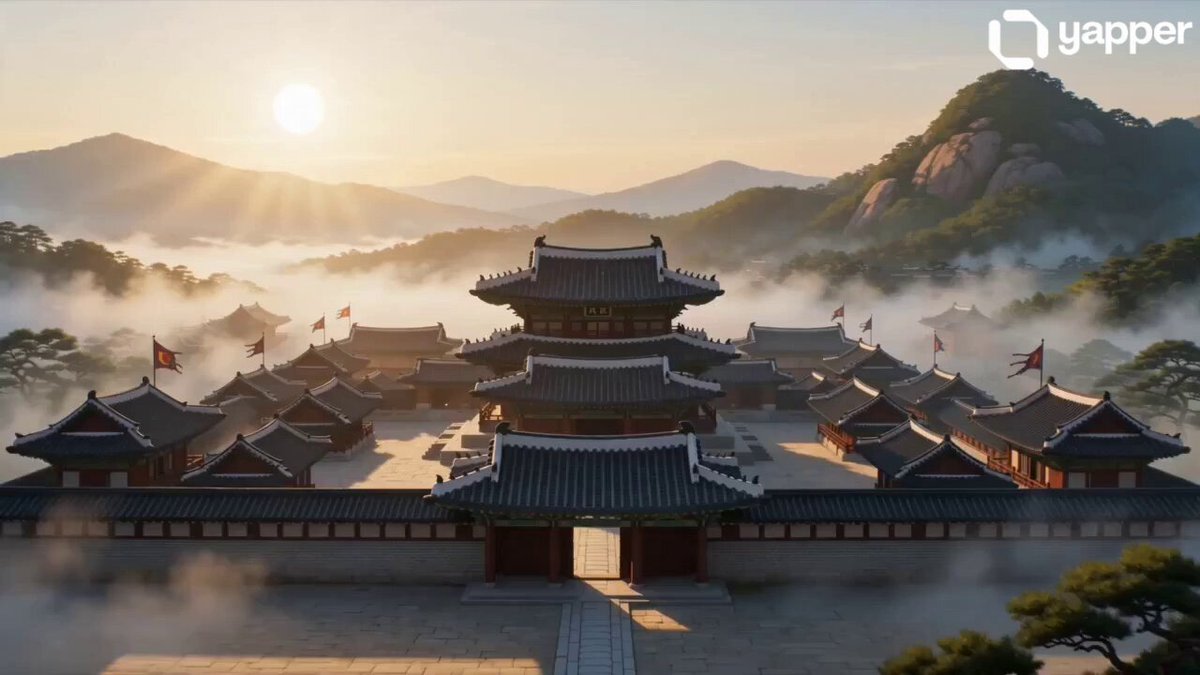 Ancient Joseon Palace Anime Scene AI template preview