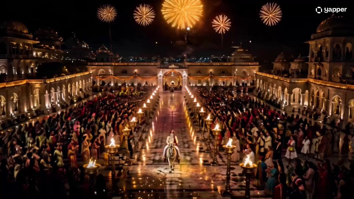 Royal Indian Wedding Procession Sequence AI template preview