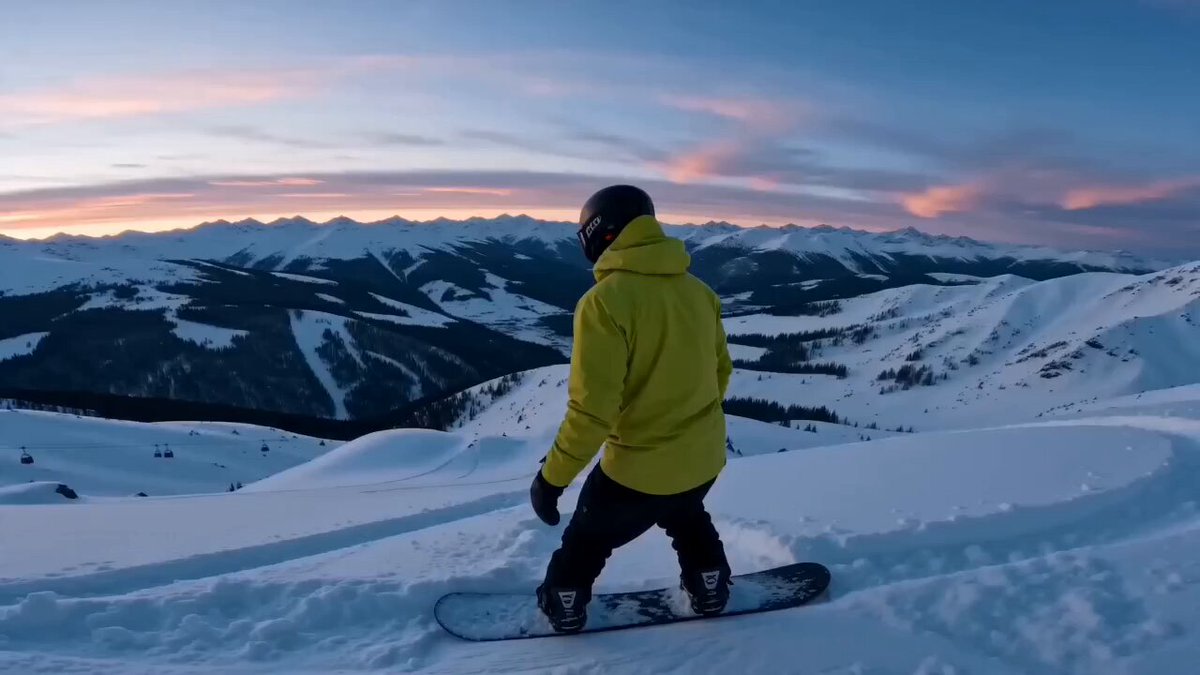 Cinematic FPV Snowboard Sequence AI template preview