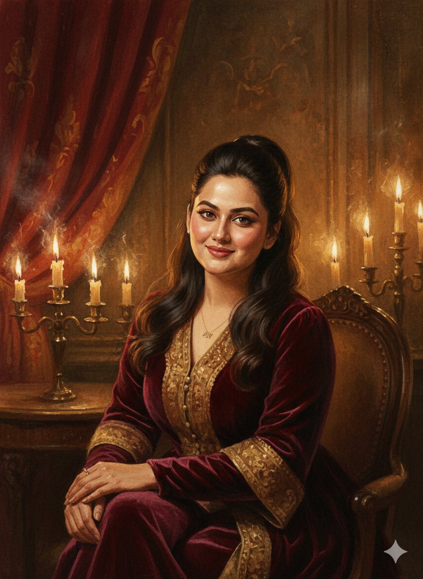 Baroque Candlelight Oil Painting Fusion (Image-to-Image) AI image template preview