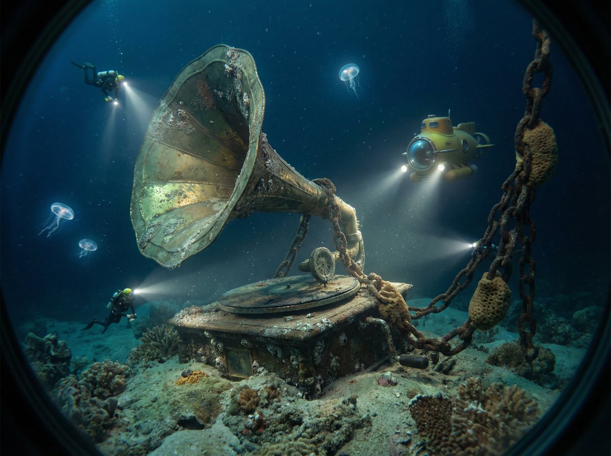 Ocean Artifact Discovery Scene AI image template preview