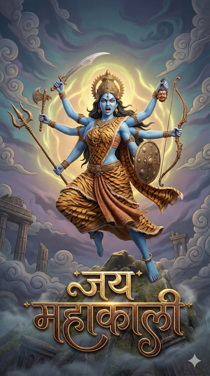 3D Fantasy Image of Goddess Mahakali AI image template preview