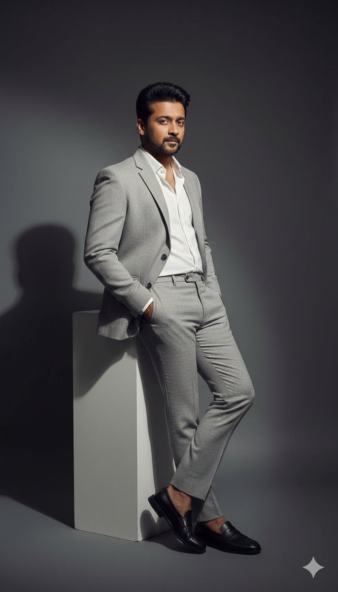 High-Contrast Fashion Editorial Portrait of a Man AI image template preview