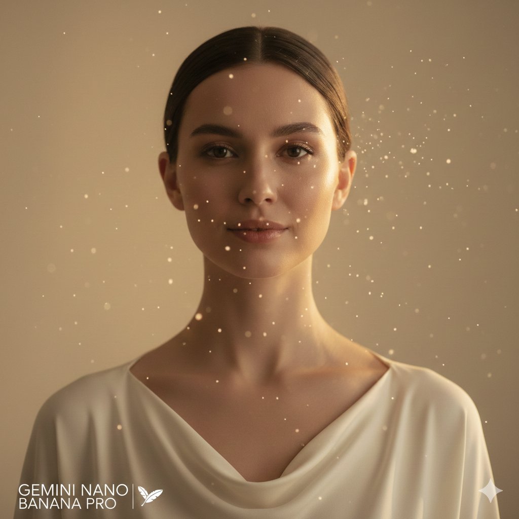 High-fashion close-up portrait of a woman with simple elegance AI image template preview