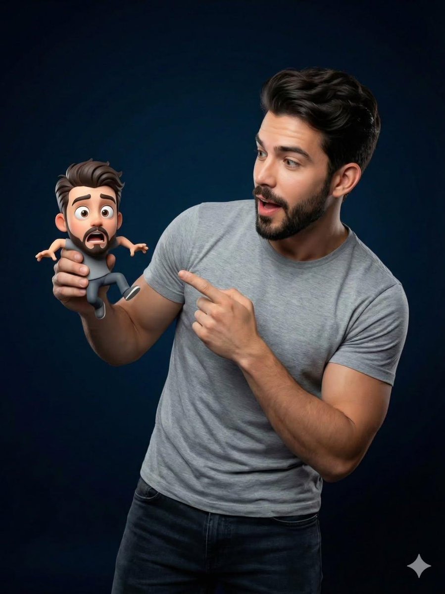 Pixar-Style Miniature Interaction Portrait AI image template preview